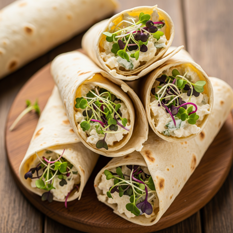 Creamy Chicken Wraps with Microgreens