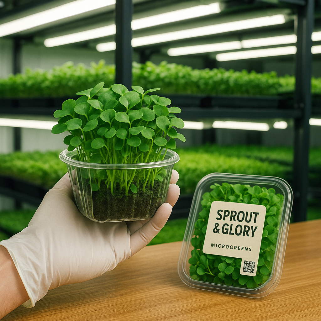 Sprout & Glory Microgreens in crate